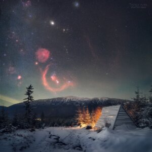 Orion nad Babią Górą. Zdjęcie nagrodzone przez NASA.